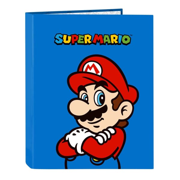Ringperm Super Mario Play Blå Rød A4 26.5 x 33 x 4 cm