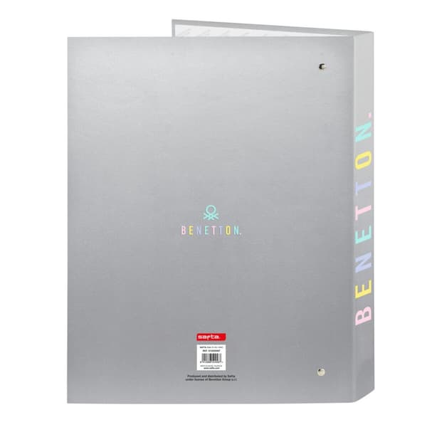 Rengaskansio Benetton Silver Hopeinen A4 26.5 x 33 x 4 cm