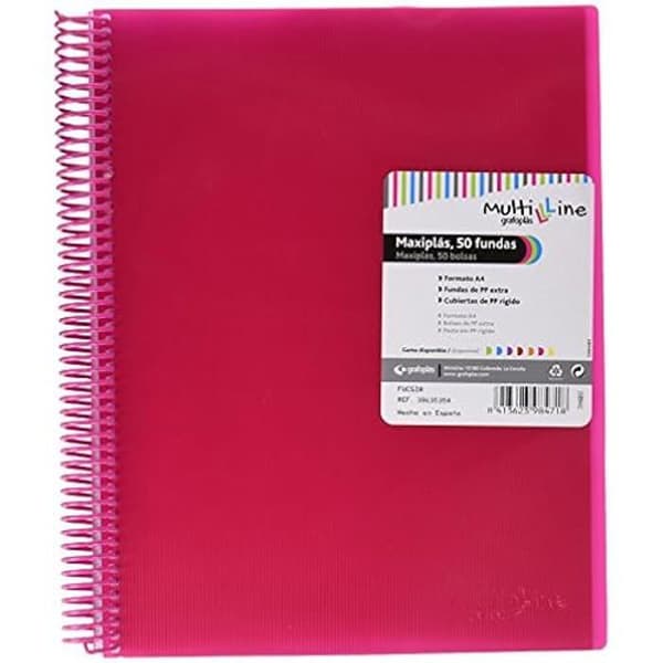 Grafoplas Maxiplás Fuchsia A4 spiralpärm