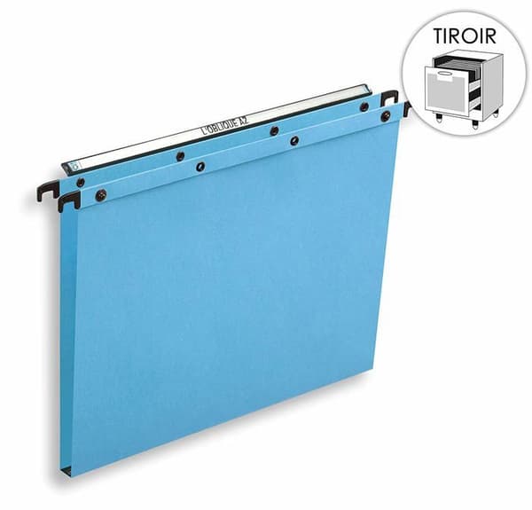 Elba - 100330285 - Ultimate Kraft Card Set med 25 hängande filer för A4 lådfot 15 mm Blå