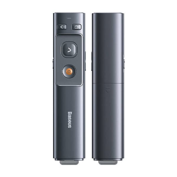 Baseus Orange Dot Multifunksjonell fjernkontroll for presentasjon, med laserpeker - grå