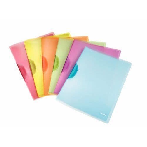 Leitz ColorClip Rainbow / 41760099 A4 plastpåse med klipp, flera färger, 6-pack