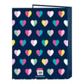 Miniatyrbillede 2 af 2: Ringbind Benetton Corazones Marineblå A4 (26.5 x 33 x 4 cm) (25 mm)