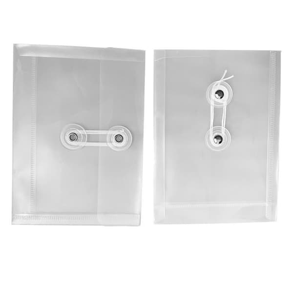 INF 20-pack A6-dokumentmappar, genomskinliga plastkkuvert med snöre och förslutning Model 1