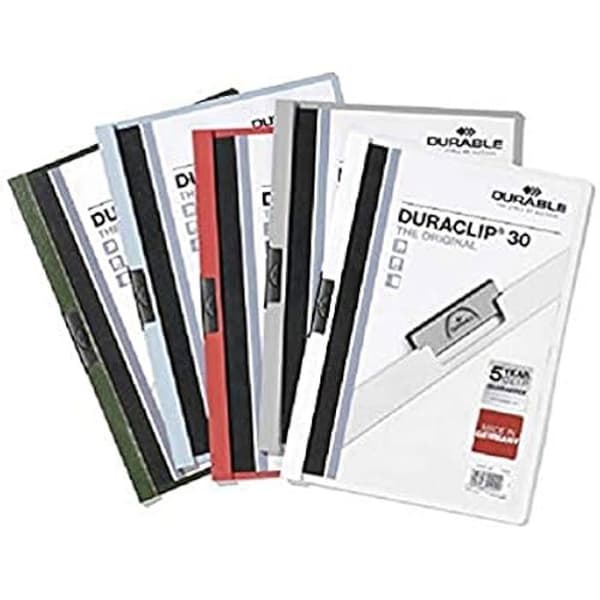 Presentation Clip Folder - DURABLE - Duraclip - A4 - 3 mm - Pack of 25 - White