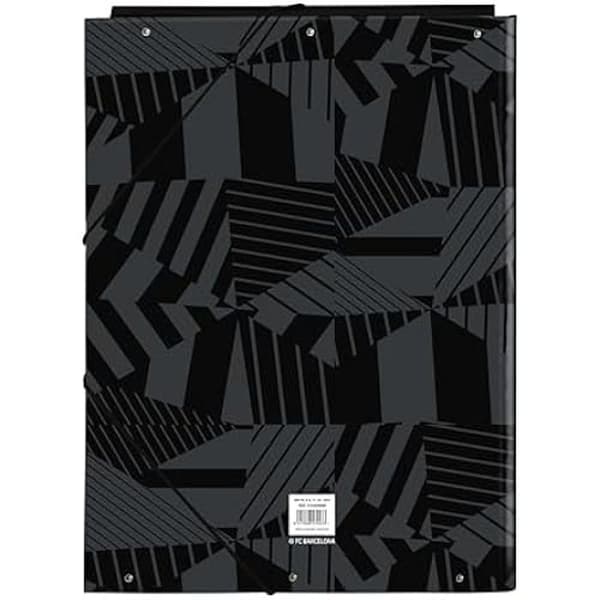 Folder Folio - SAFTA - F.C. BARCELONA BLACK - 3 flikar - Hårt omslag - Idealisk för barn