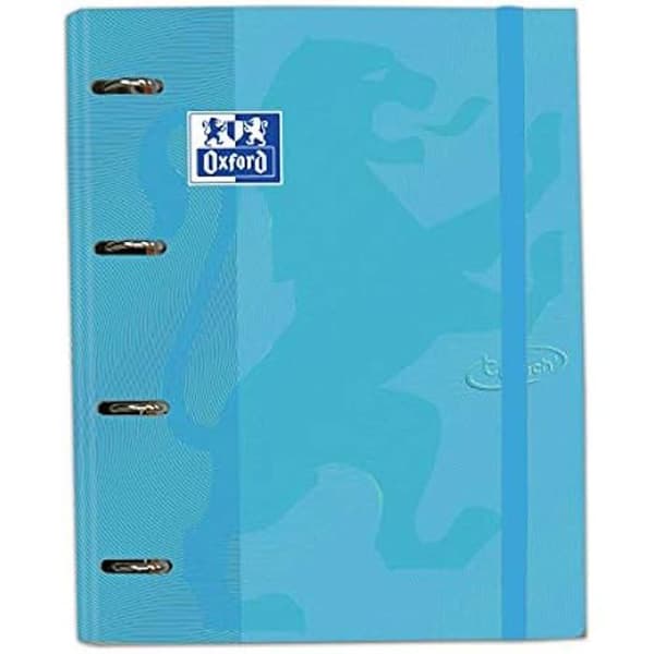 Folder med refill Europeanbinder A4+ Oxford Touch - Pastellblå - 4 ringar - 100 ersättningsark