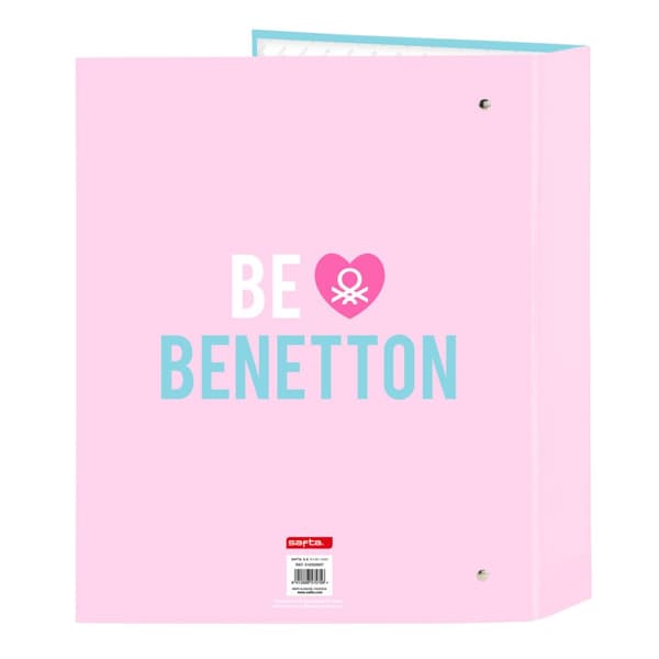 Ringbind Benetton Unique Pink Turkisblå A4 27 x 33 x 6 cm