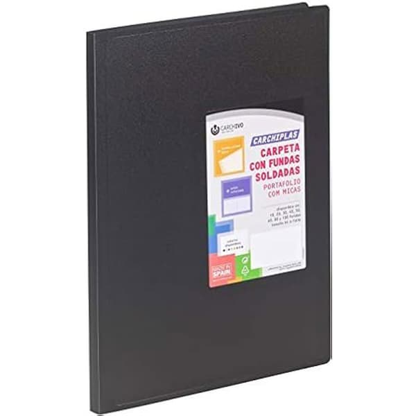 Fickor med lock - Carchivo - Paket om 50 - Svart - Polypropen - A4