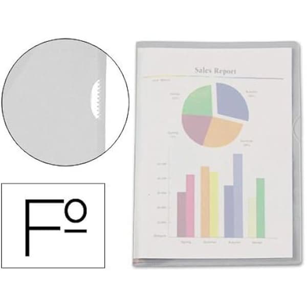 Dosséer uñero PVC - ESSELTE - 46038 - 180 mikron - A4 - Transparent - 100 enheter