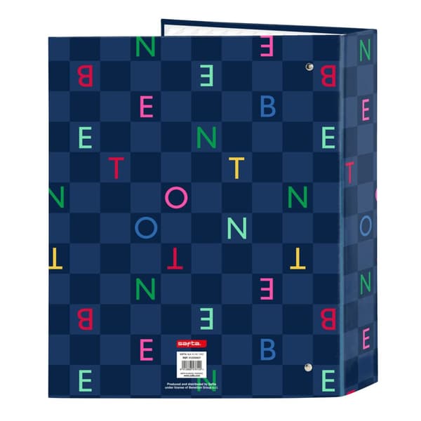 Ringpärm Benetton Damero Marinblå A4 27 x 33 x 6 cm