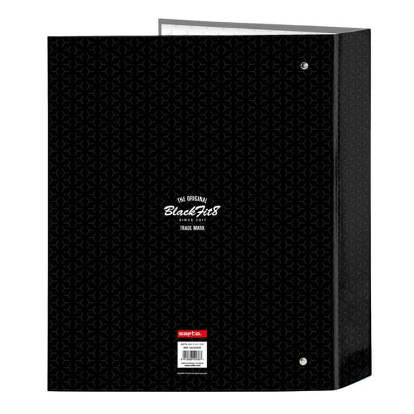 Rengaskansio BlackFit8 Old school Musta Harmaa A4 27 x 33 x 6 cm