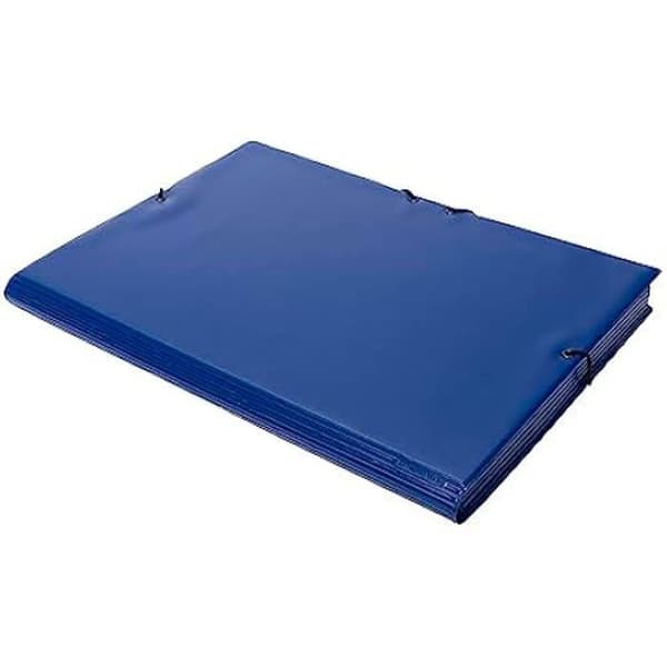 Mapp - GRAFOPLÁS - 33 x 25 cm - PVC Blå - 3 flikar - Stängningsgummiband