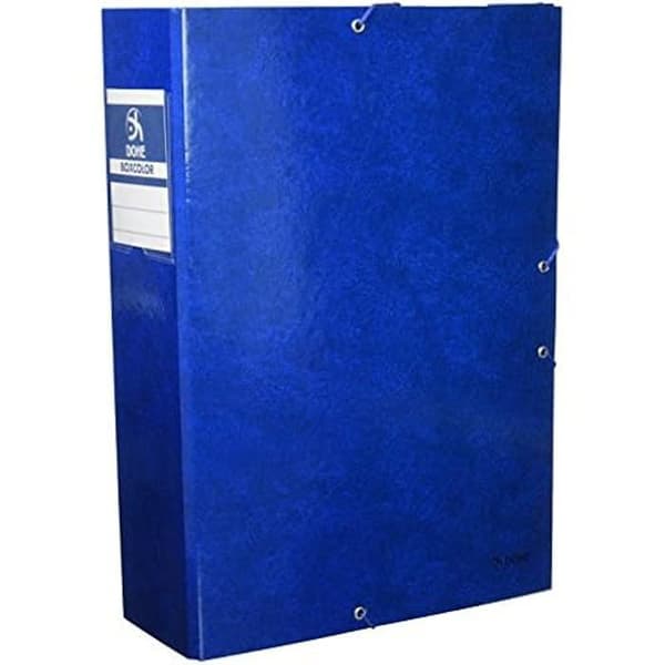 Arkivlåda - DOHE - Modell rygg 9 cm - Blå färg - Laminera kartong - Etikett på ryggen