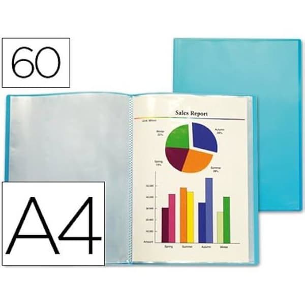 Dokumentskydd - LIDERPAPEL - 51721 - 60 fickor - Plast - Cyan magenta gul