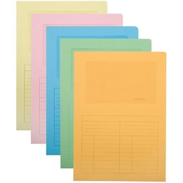 Chemise Coin Carte Papper - Q-CONNECT - 40873 - 120 g - Kristallfönster - 20 Assorterade Ark