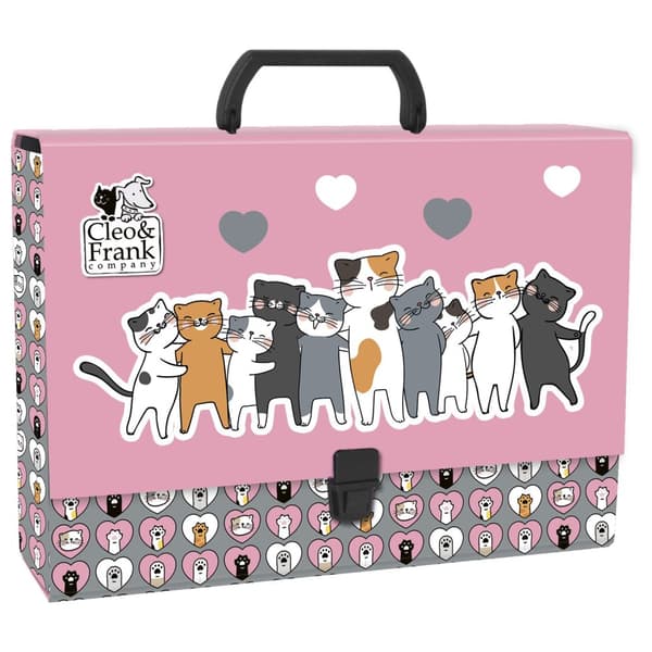 Mapp med handtag A4 9cm Cleo och Frank Cats Derform