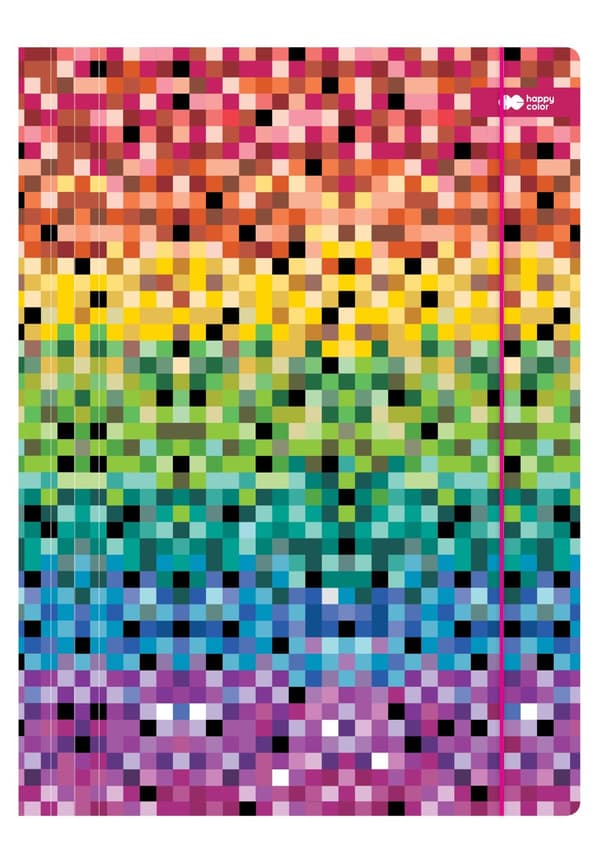 A4 Pixi Rainbow Happy Color elastisk mapp