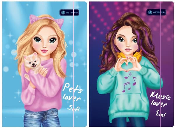 Kansi kuminauhalla A4 Top Teens Emi&Sofi Astra