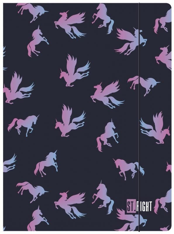 Kansio kuminauhalla A4 Unicorns/Cats St.Right MIX