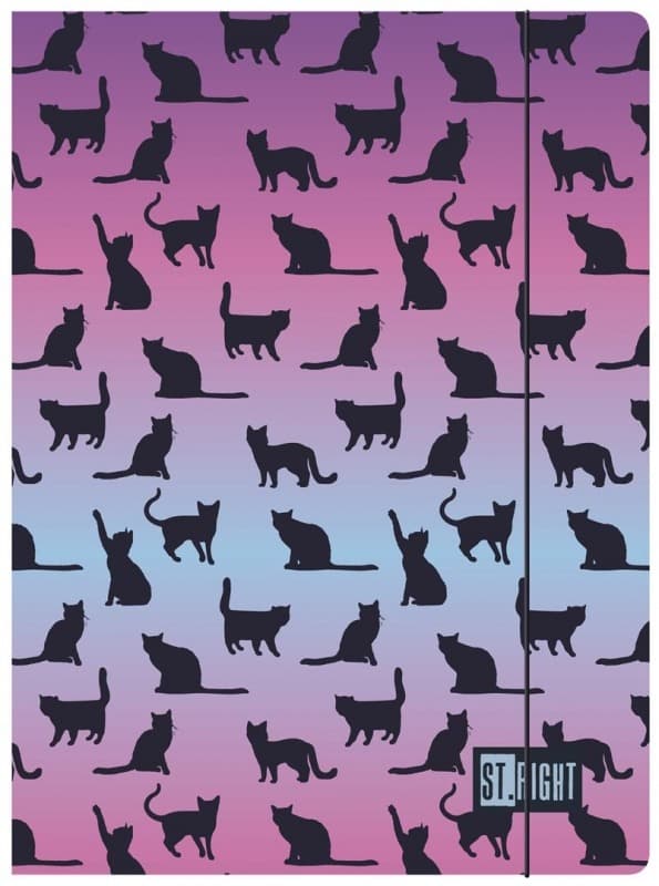 Kansio kuminauhalla A4 Unicorns/Cats St.Right MIX