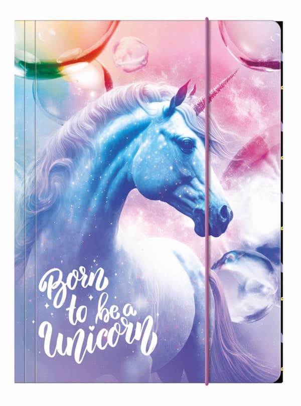 Mappe med elastik A4 Unicorn 15 Derform