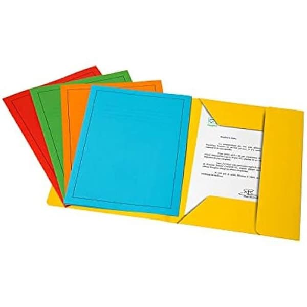 Bristol mapp med 3 flikar - 25 x 33 cm - 200 g/m² - 5 färger x 5 stycken