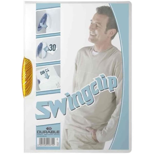 Pack med 25 paket av 25 SWINGCLIP-clipshäften, A4-format, färgad klips.