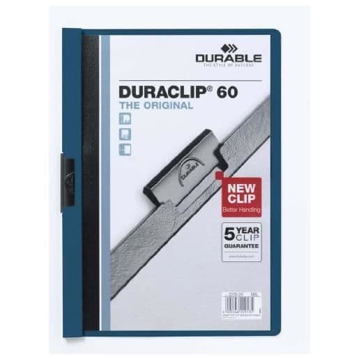 Parti av 25 DURACLIP ORIGINAL 60 clipshäften, A4, mörkblå