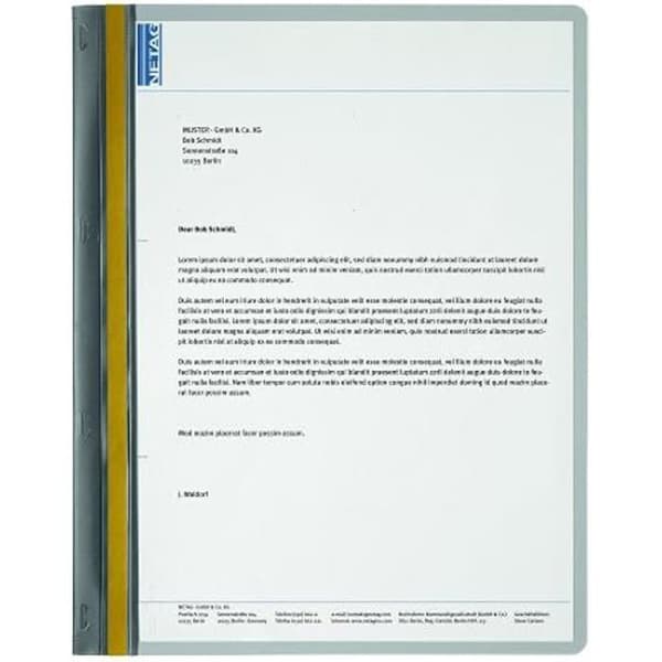 Flikformar - HÅLLBARA - 225010 - Paket om 25 - A4 - Transparent Omslag - Grå Plast