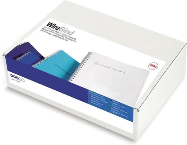 GBC trådbackar WireBind - 9,5 mm - 125 ark - Silver - 100 st