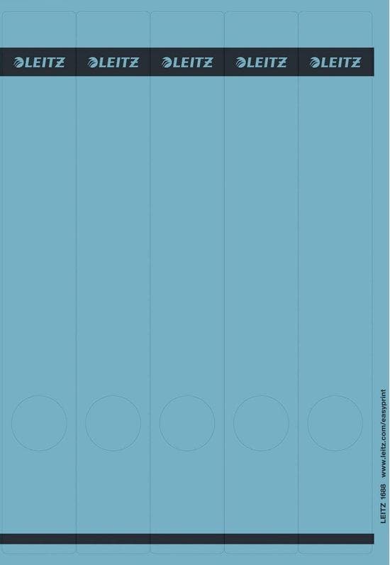 LEITZ mappryggetikett, 39 x 285 mm, lång, smal, blå passande för LEITZ standard- och hårdkartongmapp 1050 och (1688-00-35)