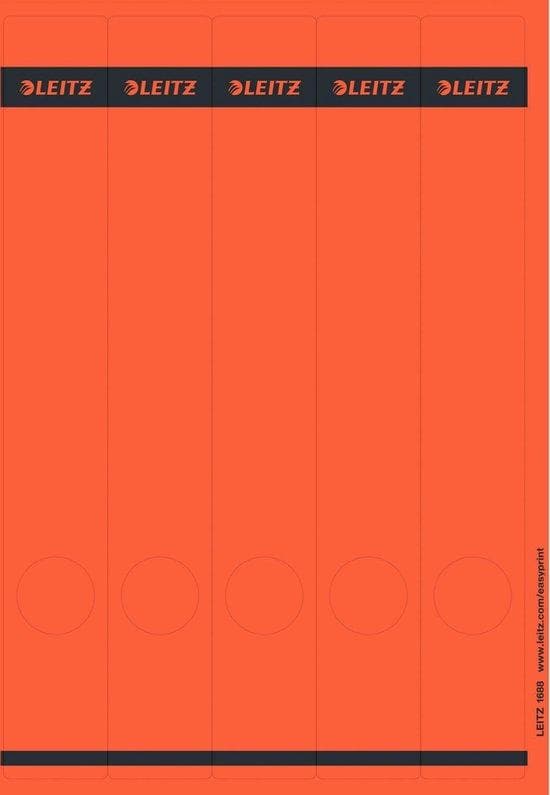 LEITZ mapp ryggetikett, 39 x 285 mm, lång, smal, röd lämplig för LEITZ standard- och hårdpappmapp 1050 och (1688-00-25)