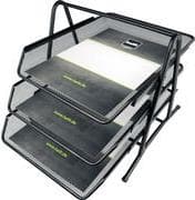 helit letter tray set "the bridge network", black set of 3, DIN A4 to C4, powder-coated mesh steel / - 1 piece (H2518295)