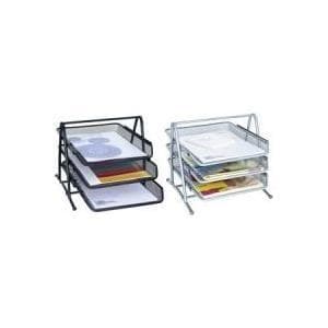 WEDO Office brevbakke, lavet af trådmetal, 3 hylder, sort trådmetal pulverlakeret, velegnet til formater op til C4 (65 801)