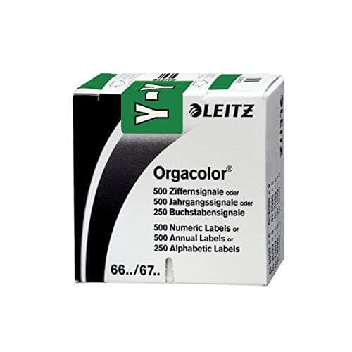 LEITZ bogstavsignal Orgacolor "Y", på rulle, mørkegrøn, mål: (B)30 x (H)23 mm, på en rulle bæretape, selvklæbende (6634-10-00)