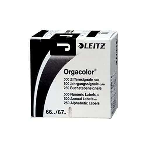 LEITZ bogstavsignal Orgacolor "J", på rulle, sort, mål: (B)30 x (H)23 mm, på en rulle bæretape, selvklæbende (6619-10-00)