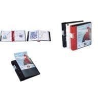 Wedo 5815003 folder Ergogrip presentationsmapp (A4, 4-ringsmekanism, plast, 31,3 x 3,8 x 28,0 cm) svart/blå