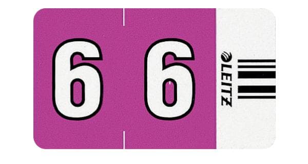 Leitz 66060000 Orgacolor Digit Signal 6, pakke med 100, lilla