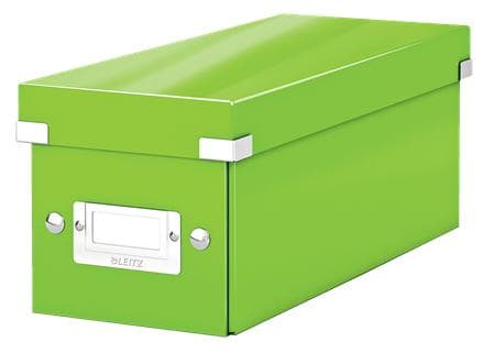 Leitz WOW Click & Store Opbevaringsboks med låg til CD'er - Papsorteringsæske til ting - 14,3 x 35,2 cm (BxD) - Ideel til hjemmearbejdspladsen - Grøn