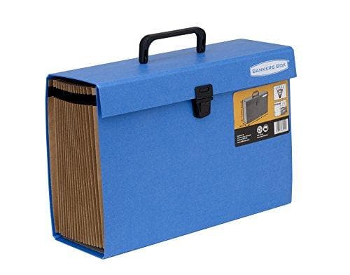 Fellowes BANKERS BOX Multifunktionel Taske Handifile, 19 rum, blå fiberpladekonstruktion, bærehåndtag, tryklås (9352201)