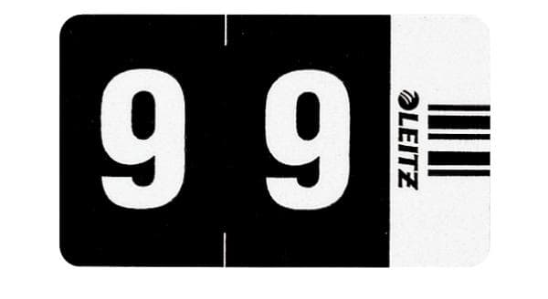 Leitz 66090000 Orgacolor Digit Signal 9, pakke med 100, sort