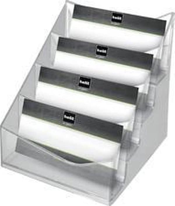 helit 4-fold visitkortholder 'the helpdesk' krystalklar