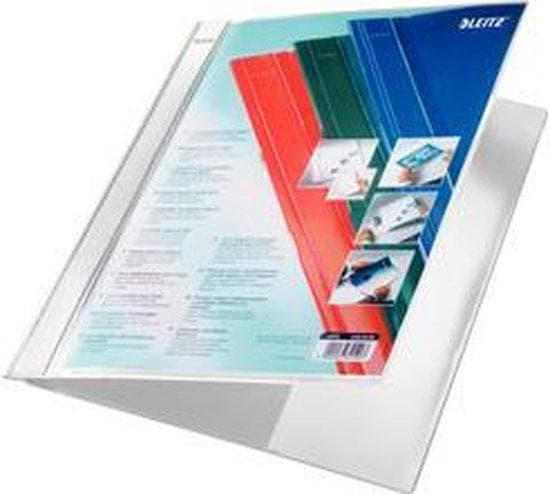 LEITZ Exquisit mappe med præsentationslomme, hvid DIN A4 ekstra bredde, PVC stiv film, frontcover som trans- (4193-00-01)