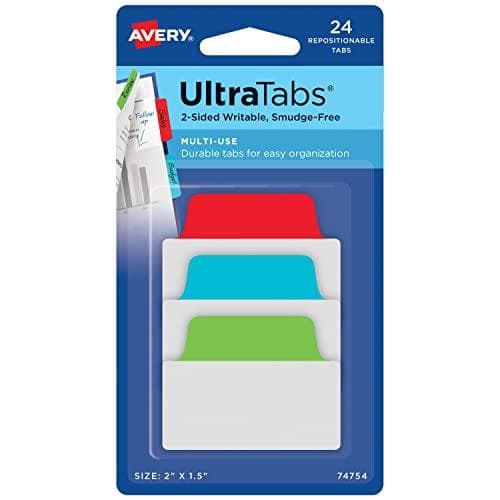 AVERY Zweckform klæbestrimler UltraTabs Classic, 50,8 x 38 mm skrivbare faner, lavet af polyester, papirbelagt - 1 stk (74754)