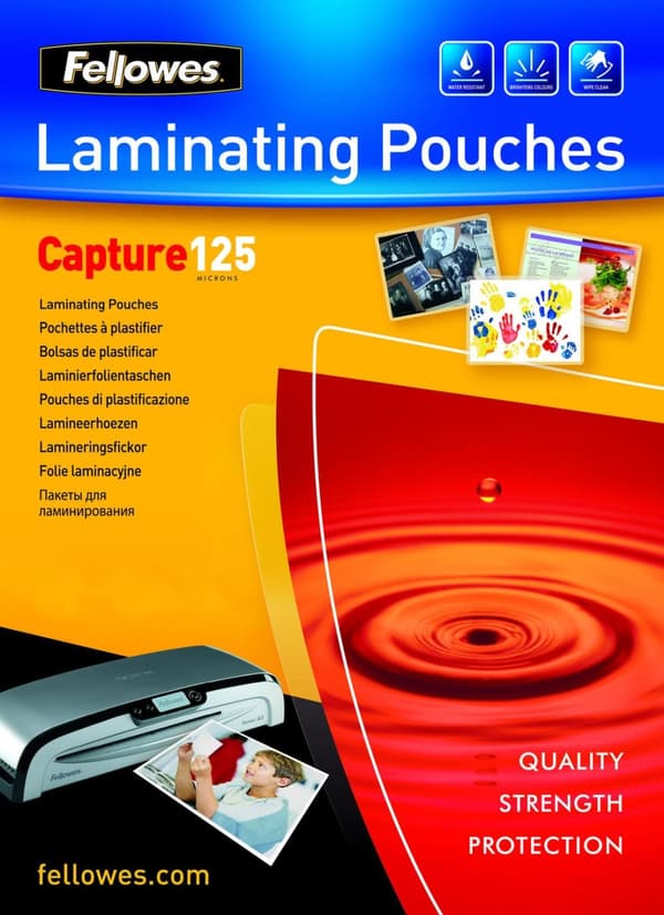 Fellowes lamineringsposer 83x113 mm 125 mikron blank 100 stk.