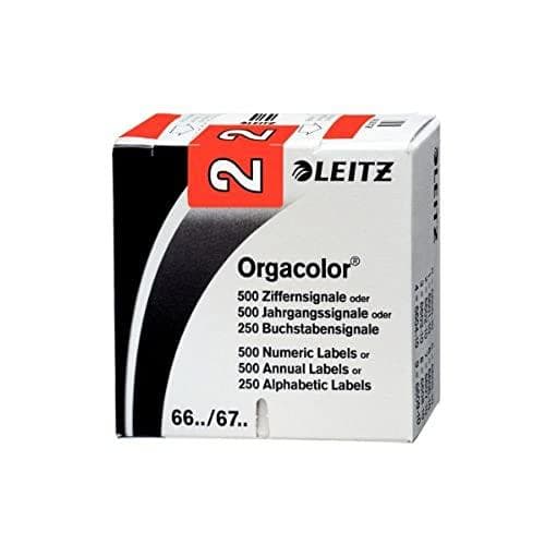 Leitz Orgacolor 66021000 numerokylttikortti "2" 500 punaisen pakkaus