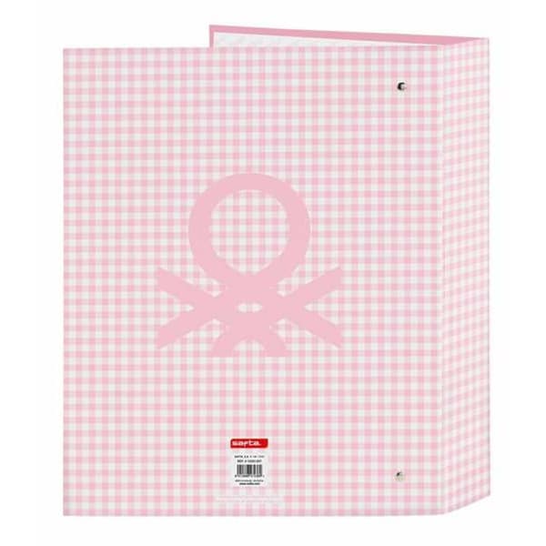 Ringpärm Benetton Vichy Ljusrosa 27 x 33 x 6 cm