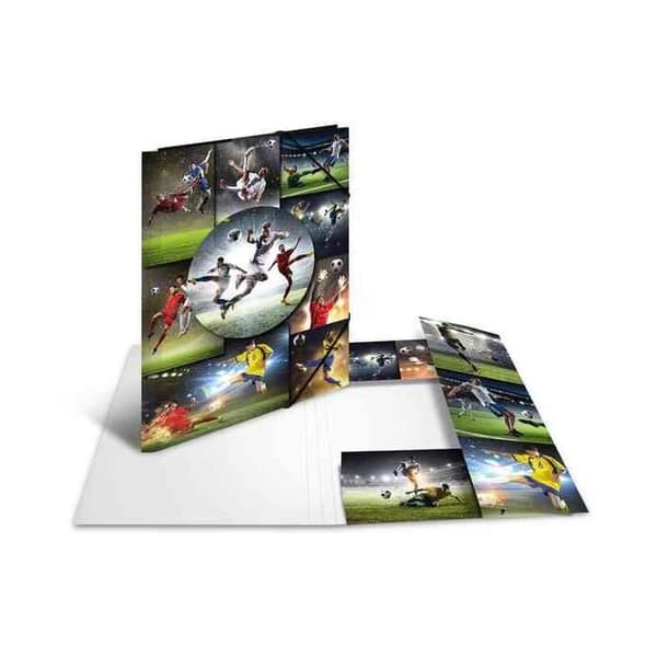 Elastisk folder - HERMA - Fotboll - 400 g/m² kartong - A4 - 3 tryckta flikar