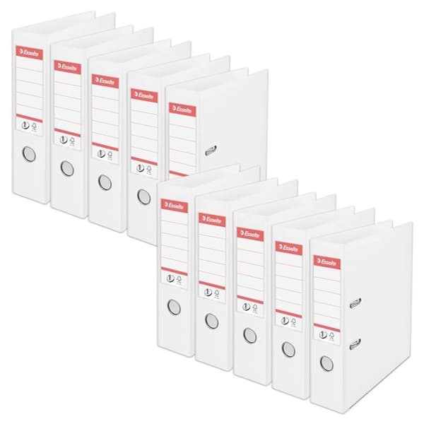 Esselte group - 699098 - Esselte, A4 N1 spakfilar, Vit, 75 mm rygg, Plast, 10 st, Vivida Serie, 811300